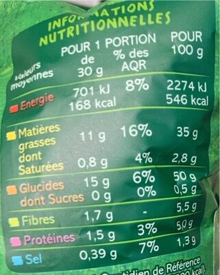 BIO CHIPS à l'ancienne - Nutrition facts - fr