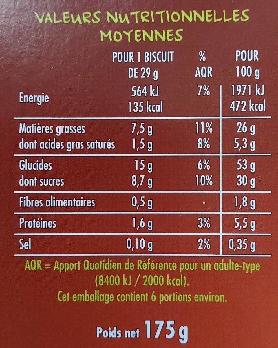 Goûters moelleux fourrage chocolat - حقائق غذائية - fr