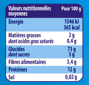 Couscous Grain Fin - Valori nutrizionali - fr