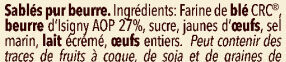 Sablés d'Antan - Ingredients - fr