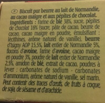 PETIT NORMAND PEPITES DE CHOCOLAT - Ingredients - fr