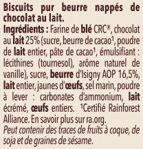 Les Sablés de l'Abbaye Chocolat au lait - Ingrediënten - fr