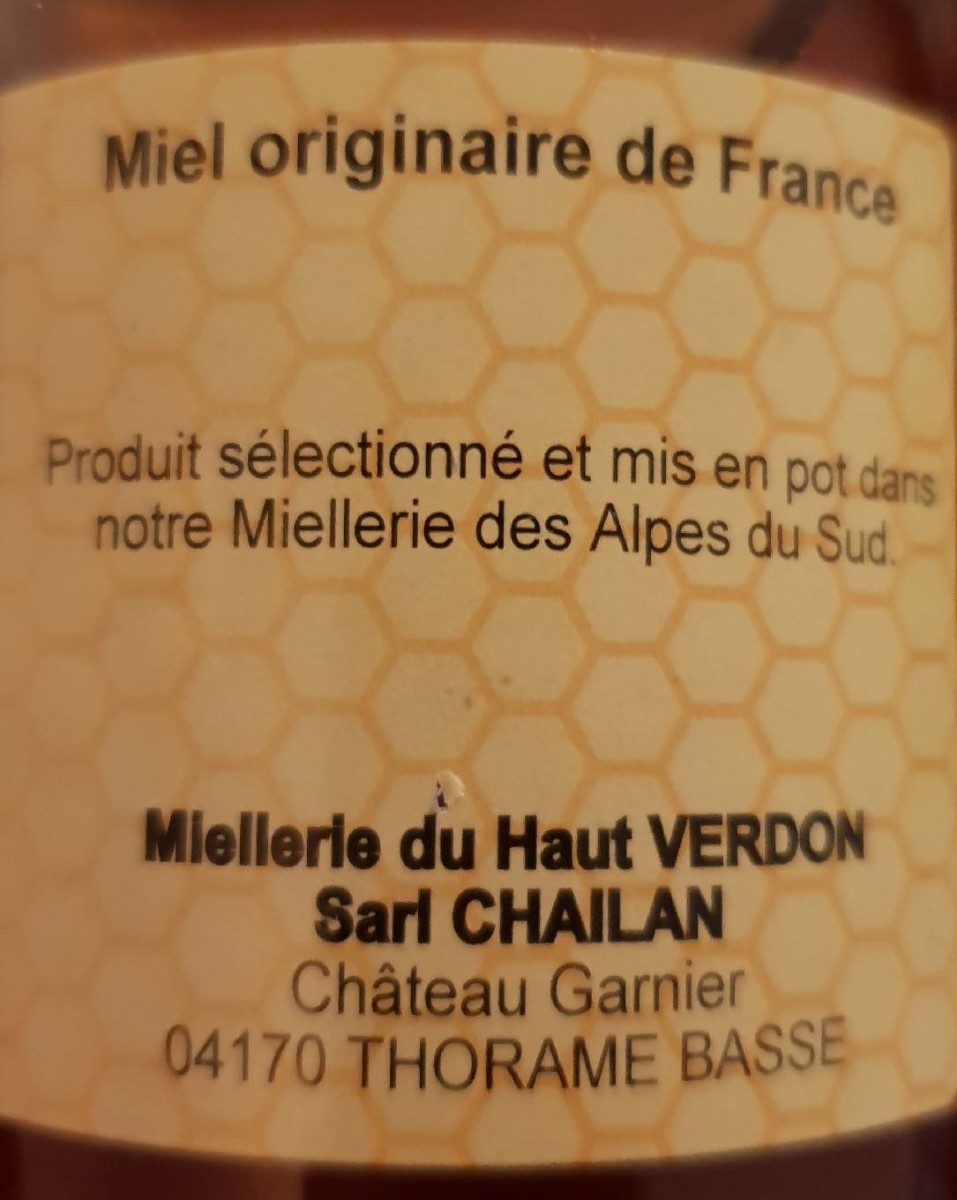 MIEL DE MONTAGNE FRANCE 500 G - Ingredients - fr