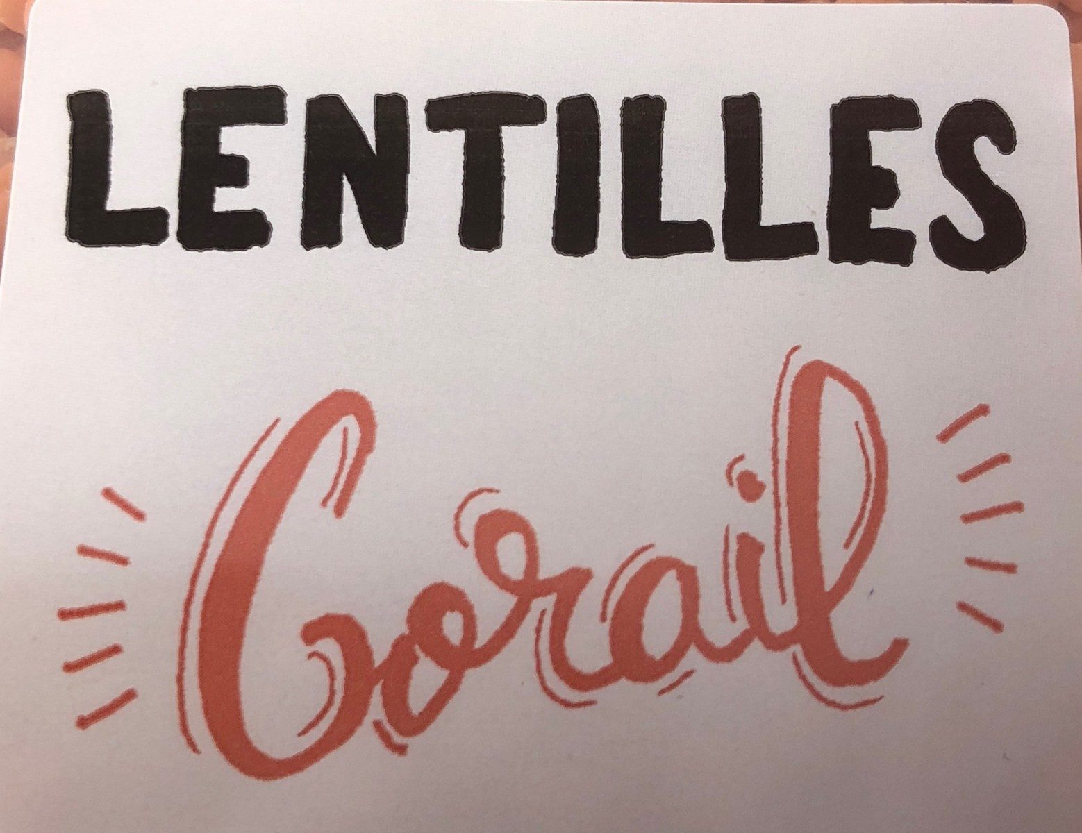 Lentilles corail - Ingrédients