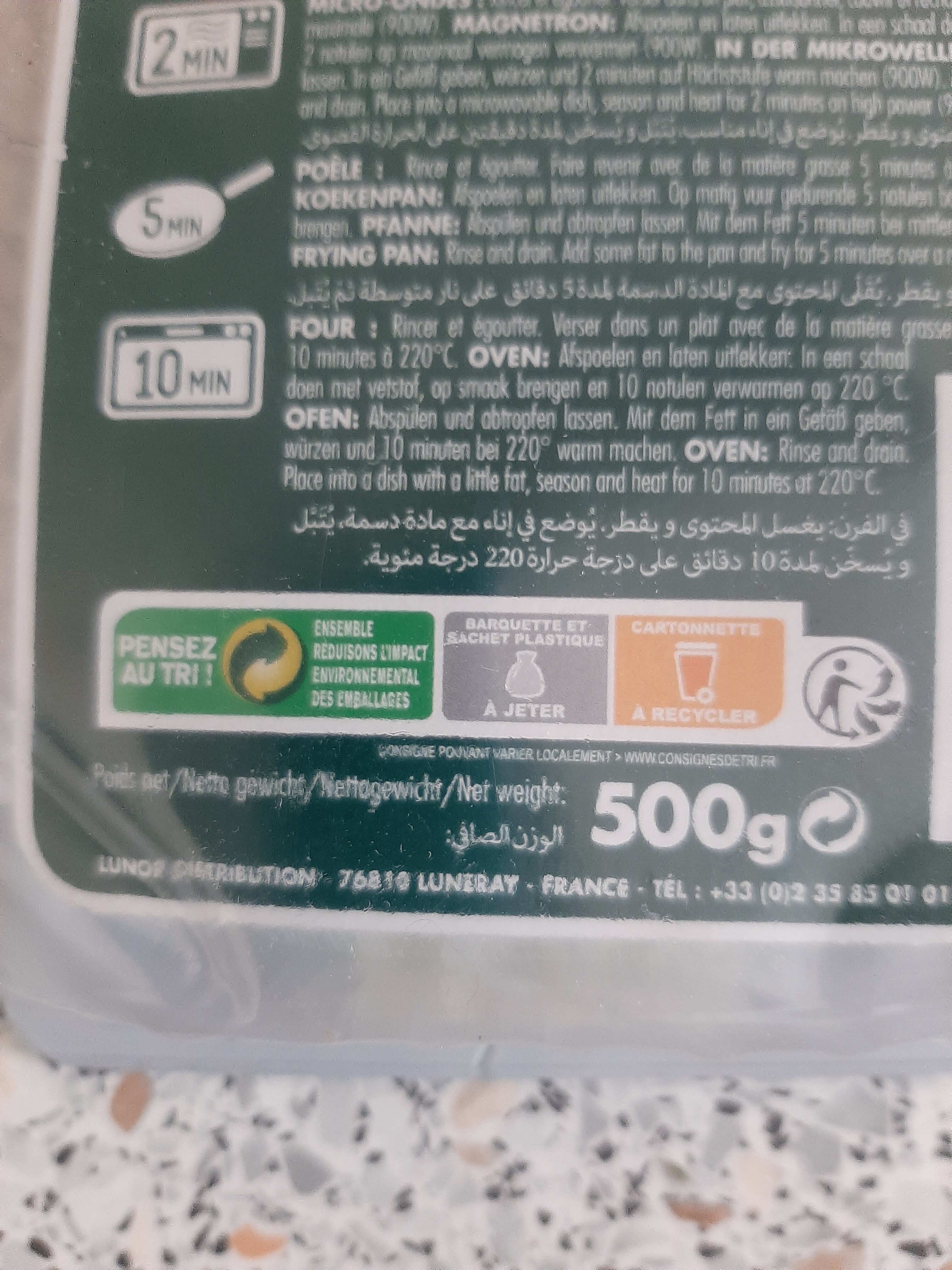 Pomme de terre en lamelles - Recycling instructions and/or packaging information - fr