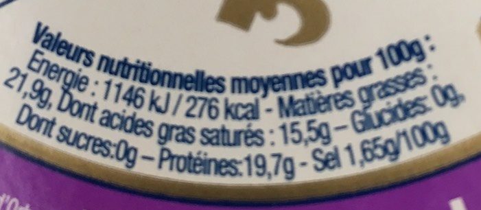 Camembert de Normandie - AOP (22% MG) - Voedingswaarden - fr