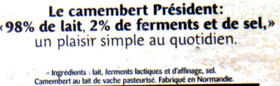 Camembert - Ingredienti - fr