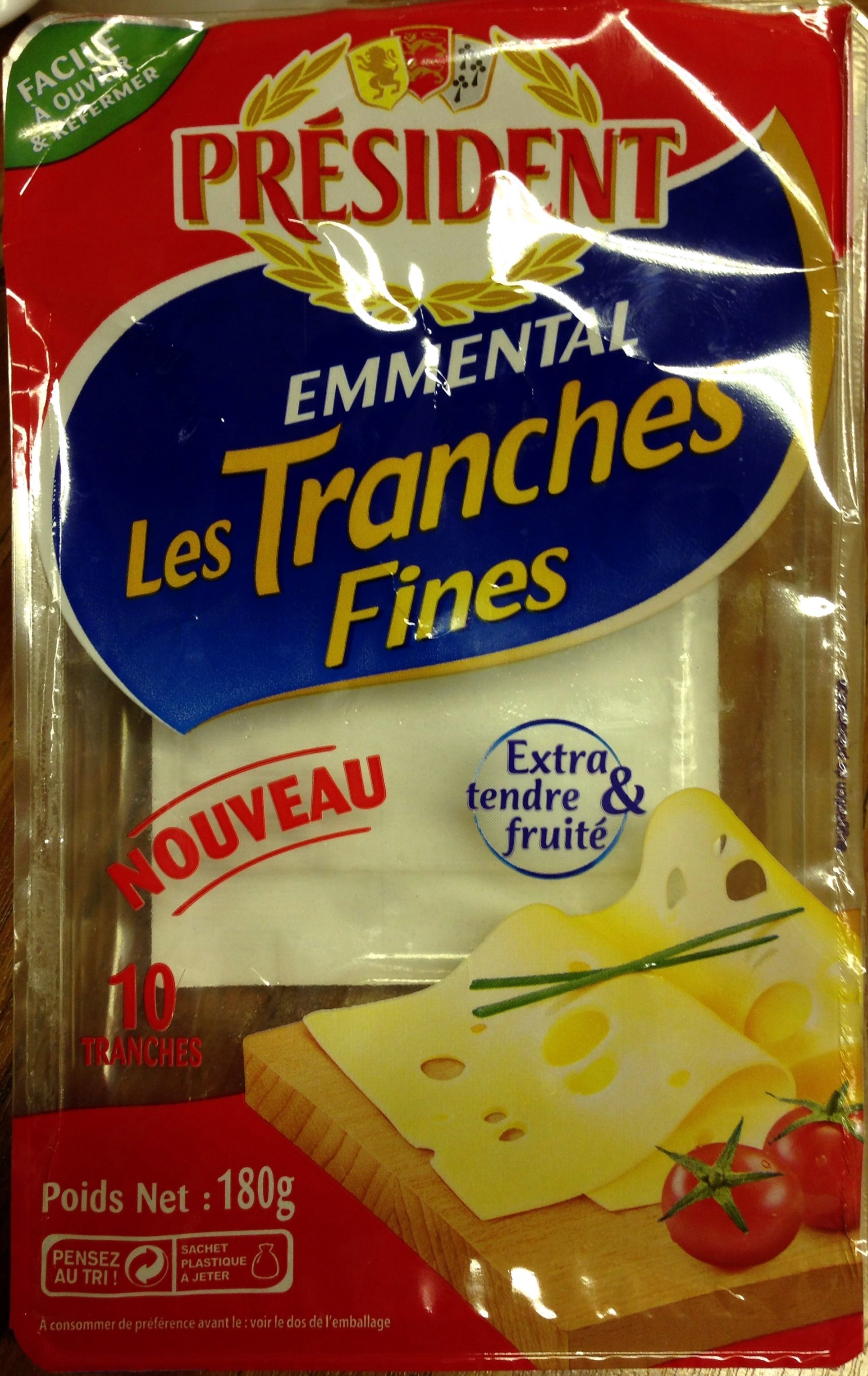 Emmental Les Tranches Fines (28 % MG) 10 Tranches - Produkt - fr