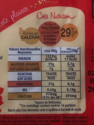 Cœur de Meule - Emmental - Nutrition facts - fr