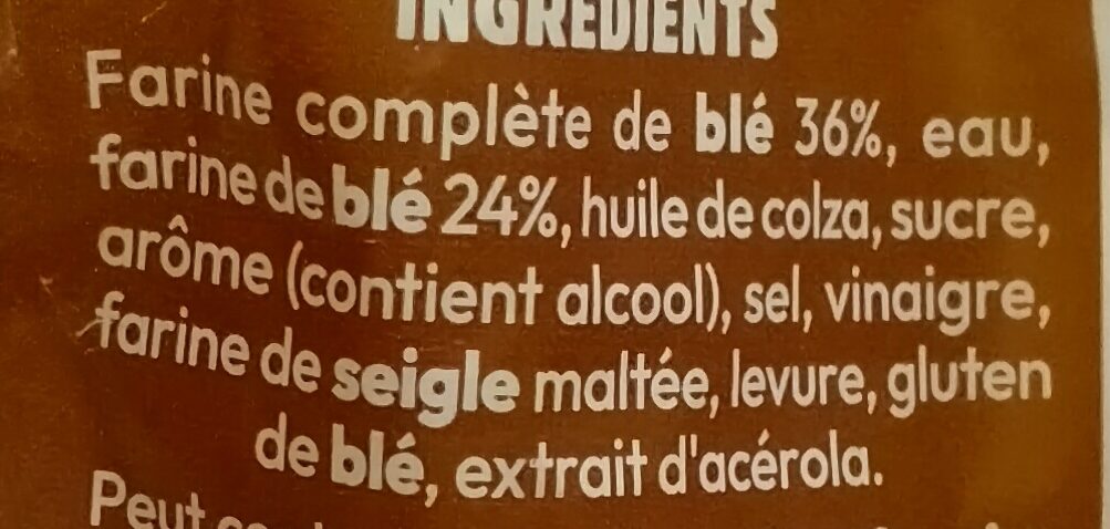 Pain 100% mie complet - Ingredients - fr