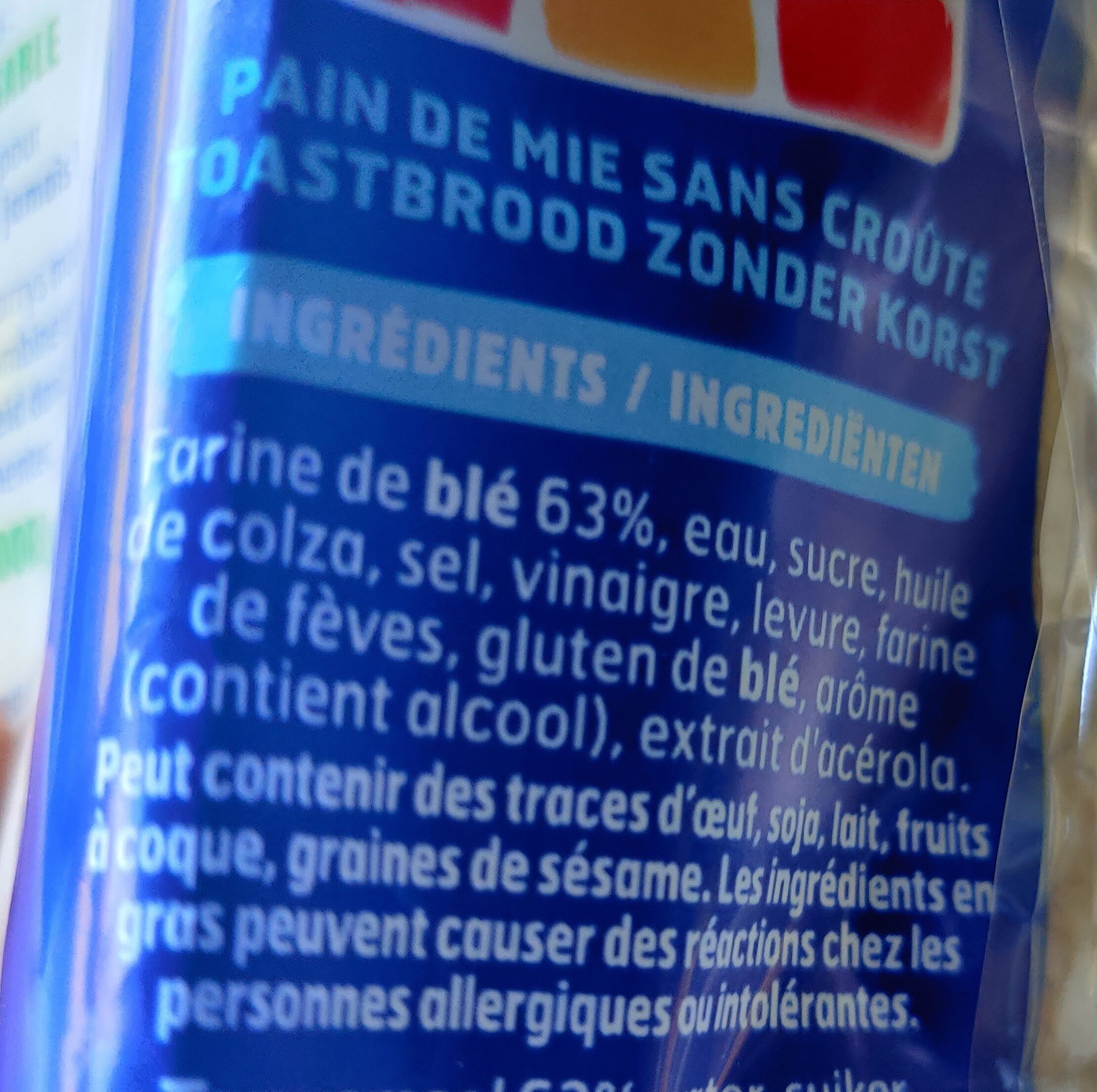 Pain 100% mie nature PT - Ingredienti - fr