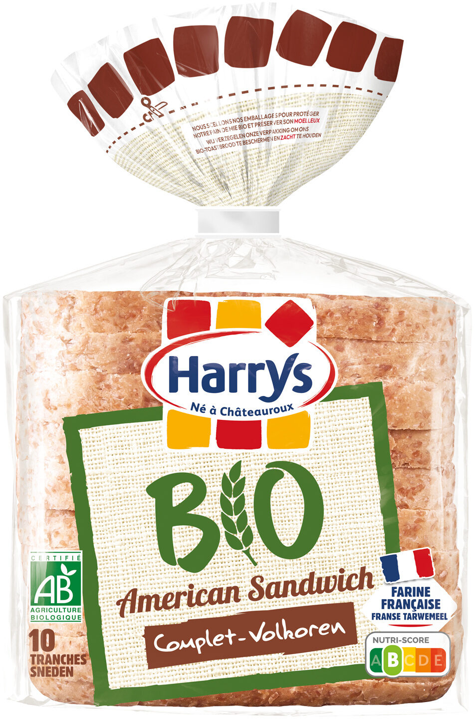 Harrys pain de mie american sandwich complet bio 400g - Product - fr