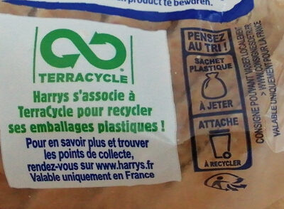 Harrys pain de mie extra moelleux complet sans sucres ajoutés 500g - Recycling instructions and/or packaging information - fr