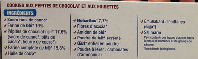 Le cookie Chocolat noisettes - Ingredientes - fr