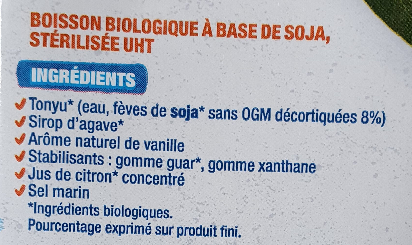 Soja Douceur - Ingrédients