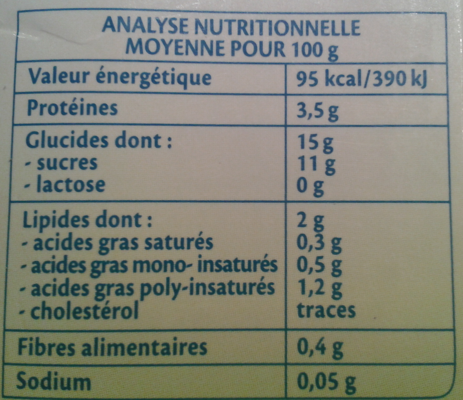 Soja Dessert Caramel Bio - Nutrition facts - fr