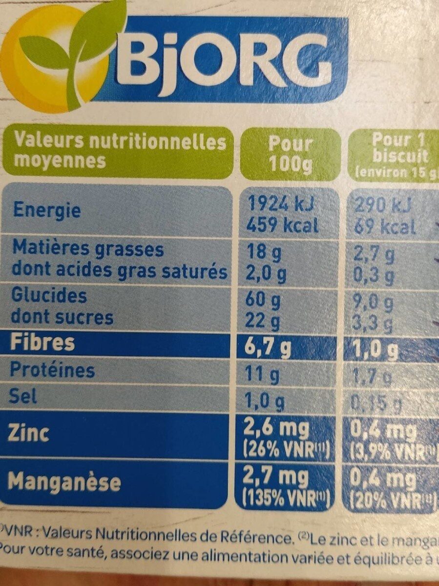 Bio Nutri  Soja Figue - Información nutricional - fr