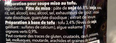 Soupe Miso au Tofu - Ingrédients