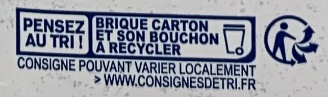 Boisson Noisette Calcium - Instruction de recyclage et/ou informations d'emballage