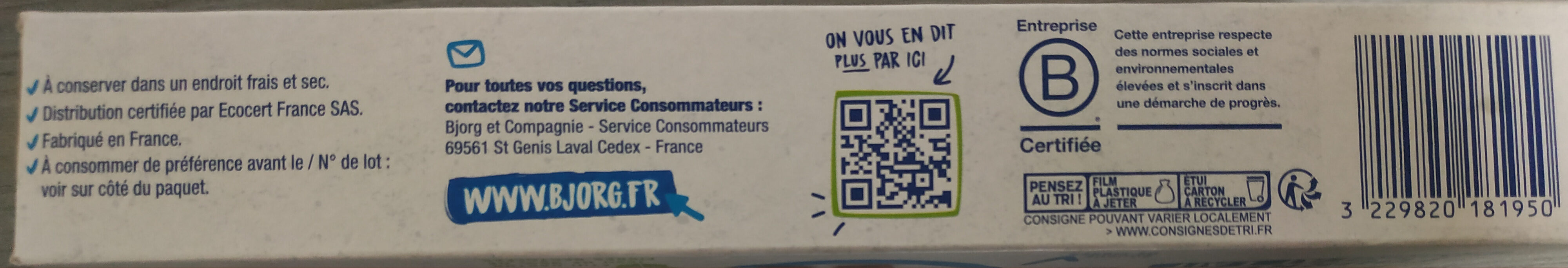 Bjorg fourrés chocolat au lait - Recycling instructions and/or packaging information - fr