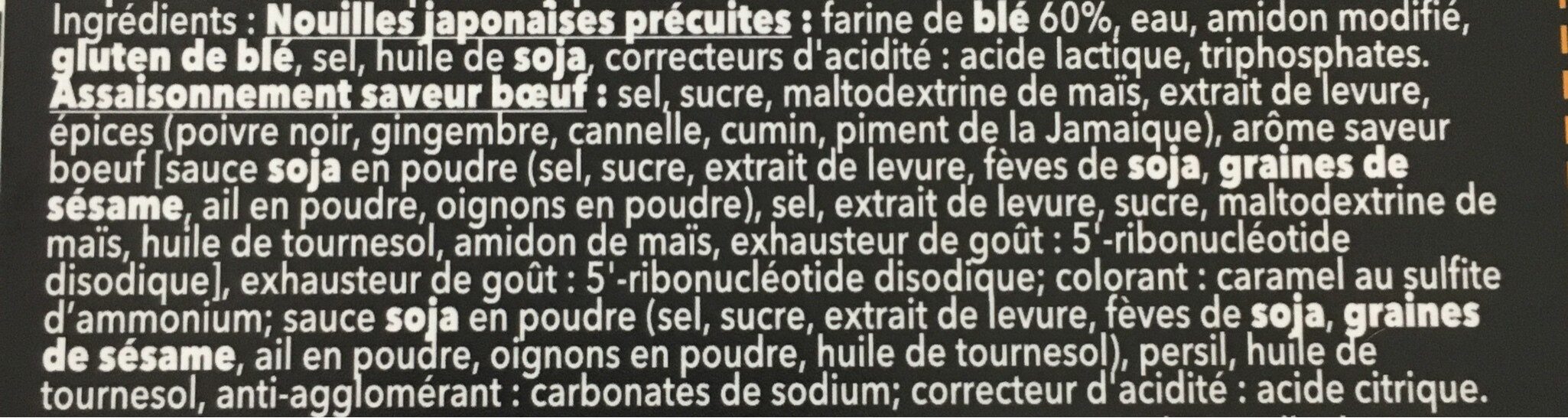 Ramen saveur boeuf - المكونات - fr
