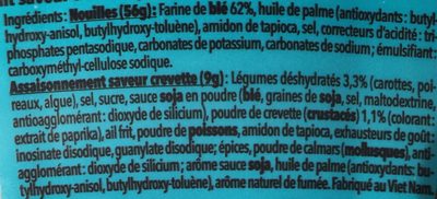 Nouilles Japonaise saveur crevette - المكونات - fr