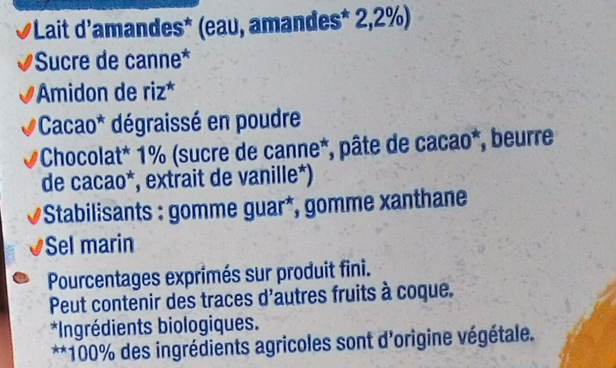 Amande chocolat - Ingrédients