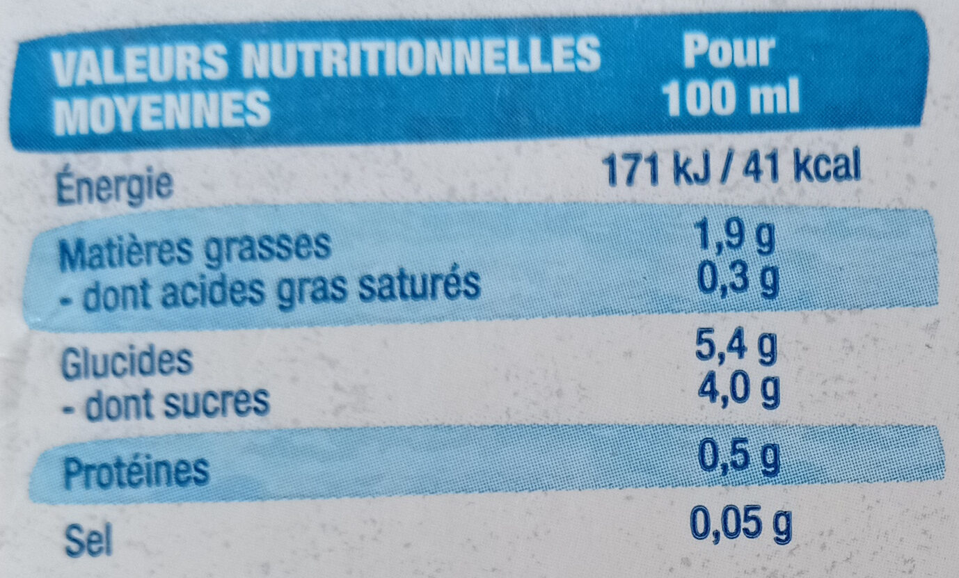 Bjorg amande - Nutrition facts - fr