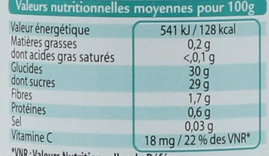 Confiture de Fruits Rouges - Nutrition facts - fr