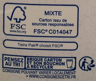Soja vanille - Recycling instructions and/or packaging information - fr