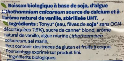 Soja vanille calcium - Ingredienser - fr