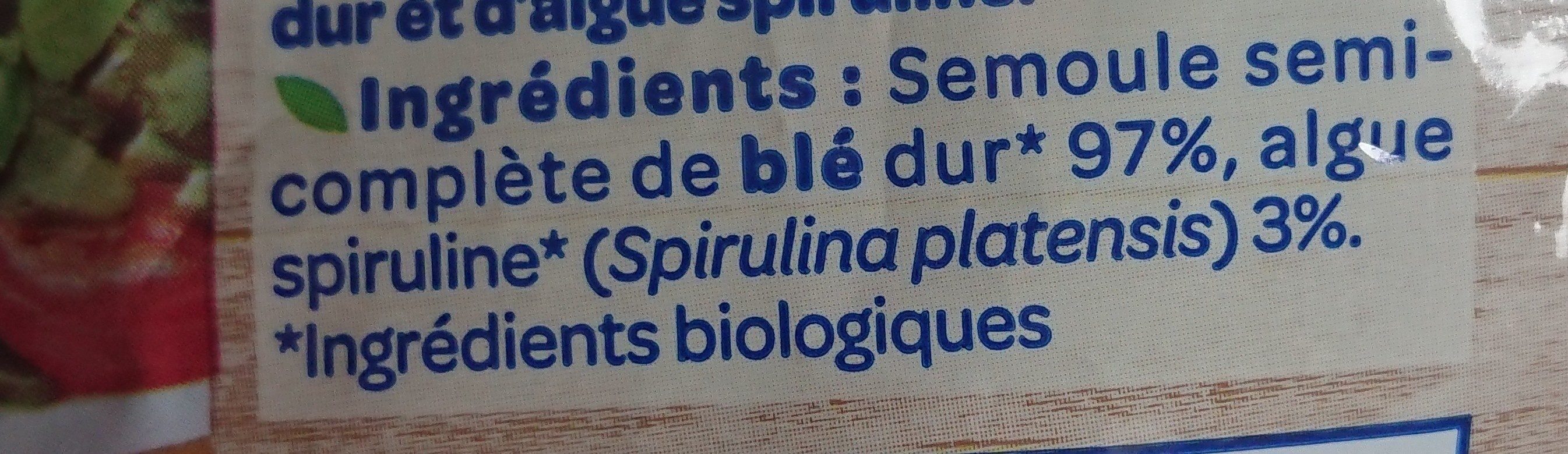 Farfalles aux Algues Spiruline - Ingredients - fr