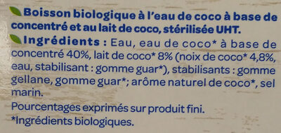 Coco fraîcheur Eau & Lait de coco - Ingredienti - fr