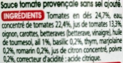 Sauce provençale - Ingredients - fr