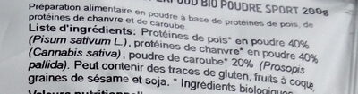 Sport -  Pois, Chanvre & Caroube - Ingredients - fr