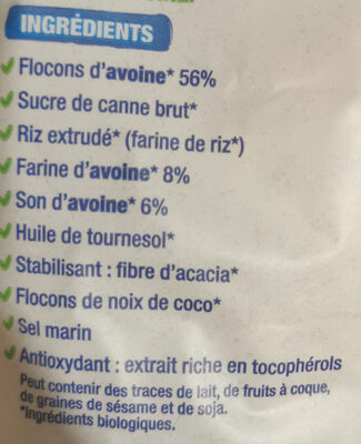Crousti' Avoine nature - Ingredientes - fr