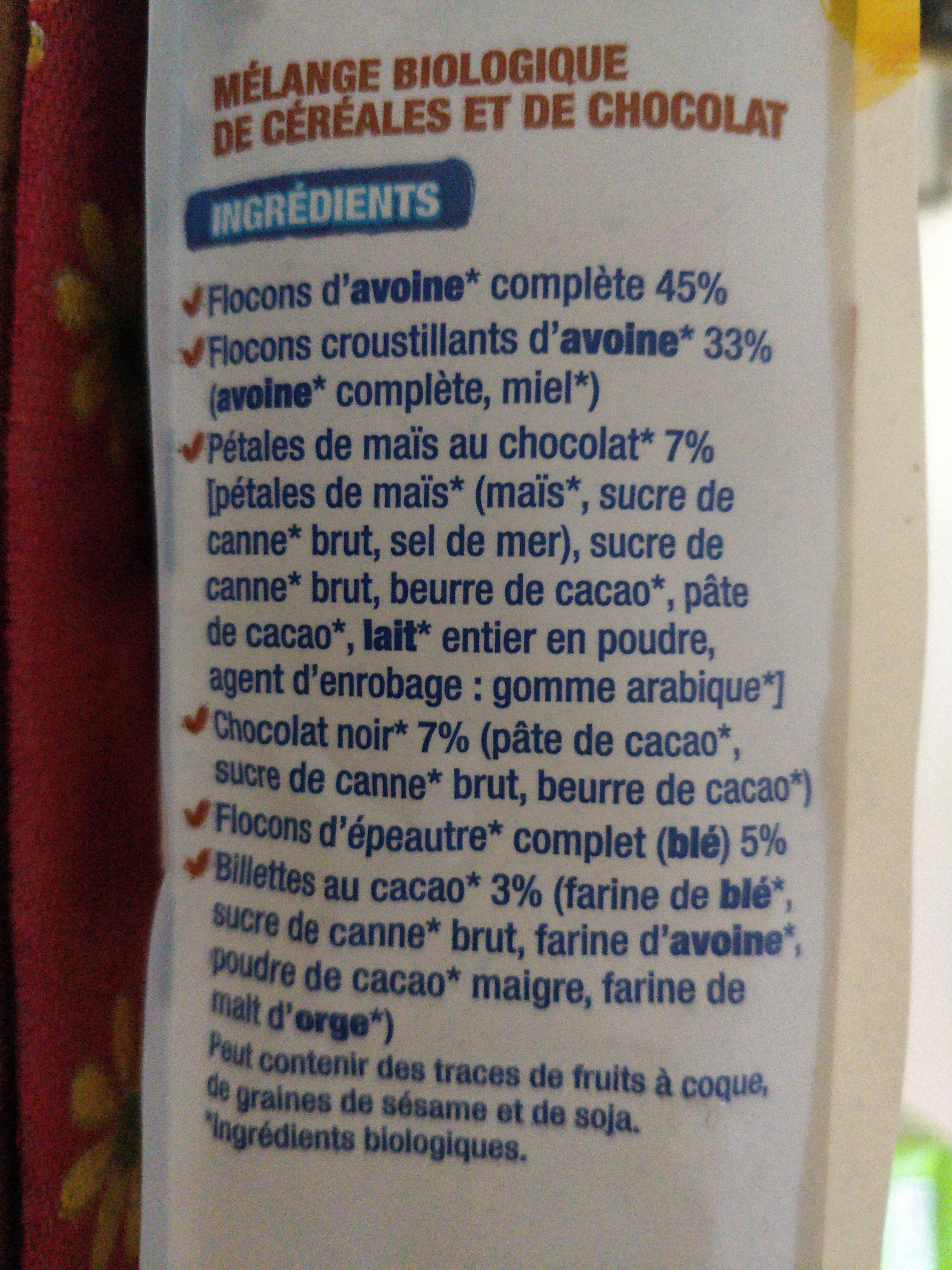 Muesli avoine chocolat - Ingredients - fr