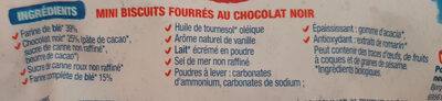 Mini fourrés chocolat noir - Ingrédients