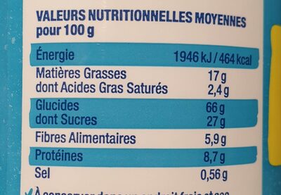 Choc'o lait - Nutrition facts - fr