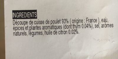 Poulet citron - Ingredients - fr