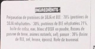 Escalope soja/blé - Ingredients - fr