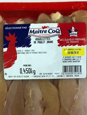 Aiguillettes poulet Maitre coq Jaune - Ingredientes - fr