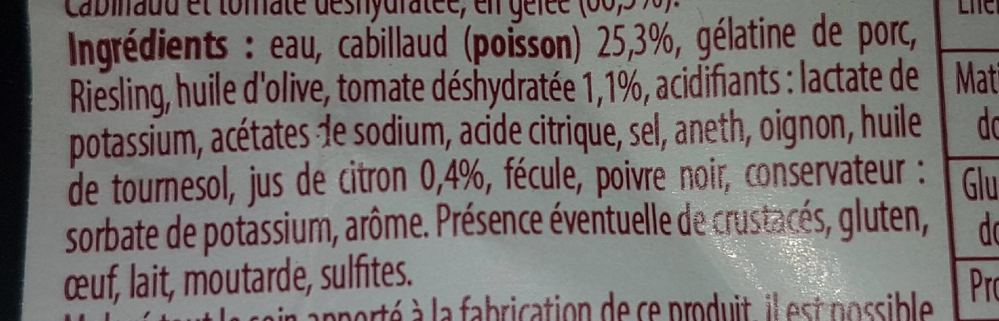 Cabillaud citronné - Ingrédients