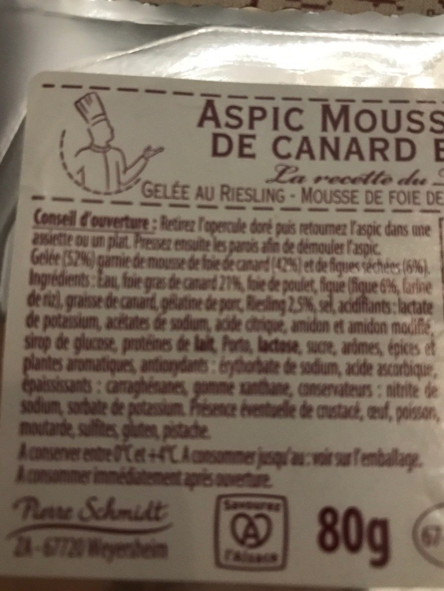 Aspic mousse de foie de canard et figues - Ingredients - fr