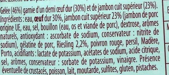 Aspic Œuf Jambon - Ingredienser - fr
