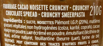 Pate a tartiner crunchy - Ingredients - fr