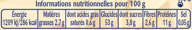 Tagliatelle 600g - Tableau nutritionnel