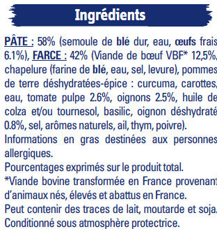Tortellini Bœuf - Ingredients - fr