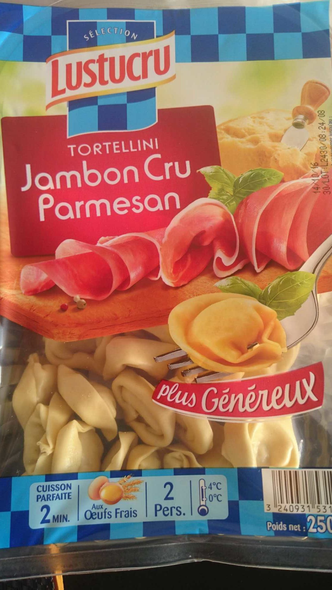 Tortellini Jambon Cru Parmesan Lustucru - Produit
