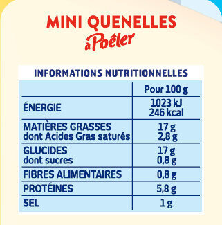 Lustucru mini quenelles a poeler nature format maxi 400g - Tableau nutritionnel